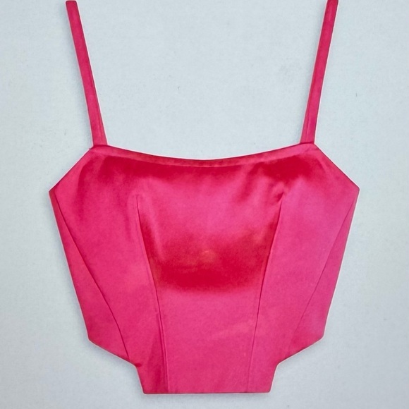Vibrant Pink Satin Bustier